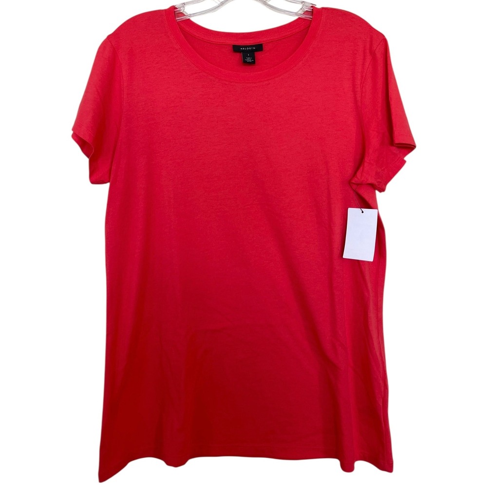 Halogen Womens Pima Cotton Modal Crewneck T-Shirt Lightweight Size Large
